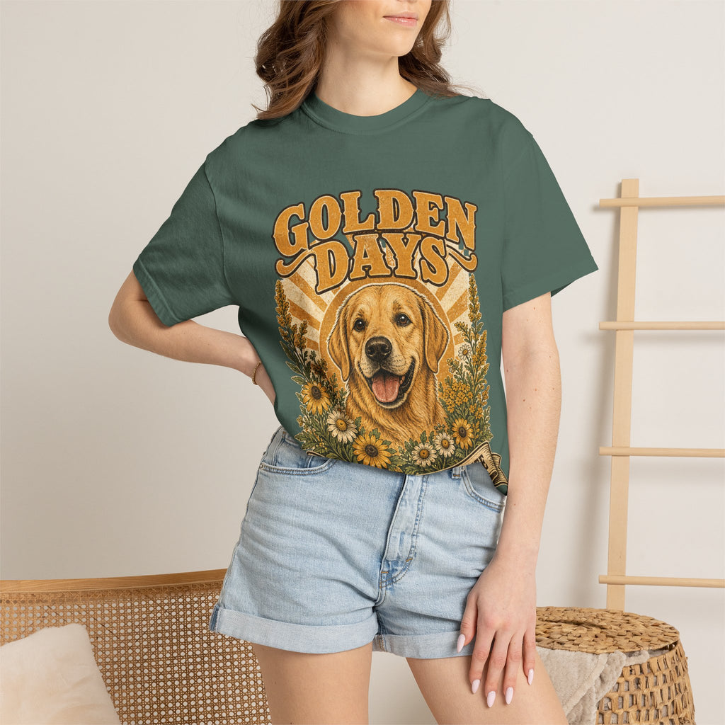 Golden Days Golden Retriever T-Shirt — "Good Dog • Good Life" Graphic Tee