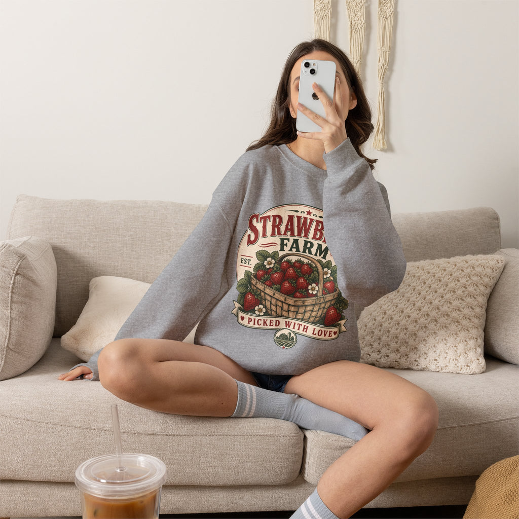 Strawberry Farm 'Picked With Love' Crewneck Sweatshirt