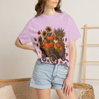 T-Shirt „Herbsternte-Wagen“ — Kürbis & Sonnenblume Herbst-T-Shirt