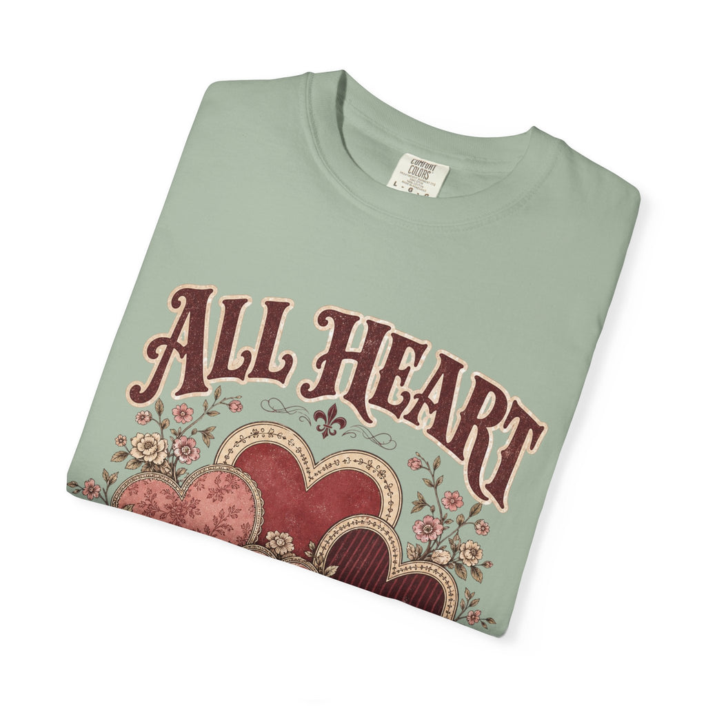All Heart Vintage Floral Tee — "All Heart" Graphic T-Shirt