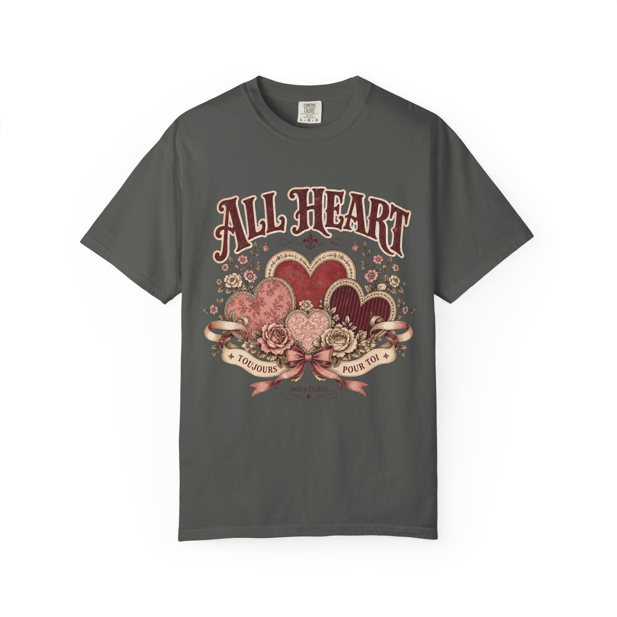 All Heart Vintage Floral Tee — "All Heart" Graphic T-Shirt
