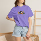 Cat Knit Crew T-Shirt — Cozy Cats Sitting Together Graphic Tee