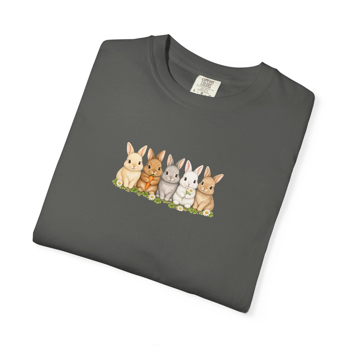 Bunny Row T‑Shirt — Cute Watercolor Rabbits Graphic Tee