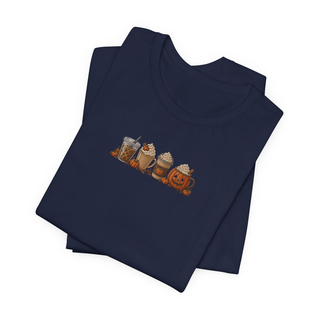 Coffee Crew Cute Graphic Tee — Espresso, Latte & Mocha Cartoon Shirt