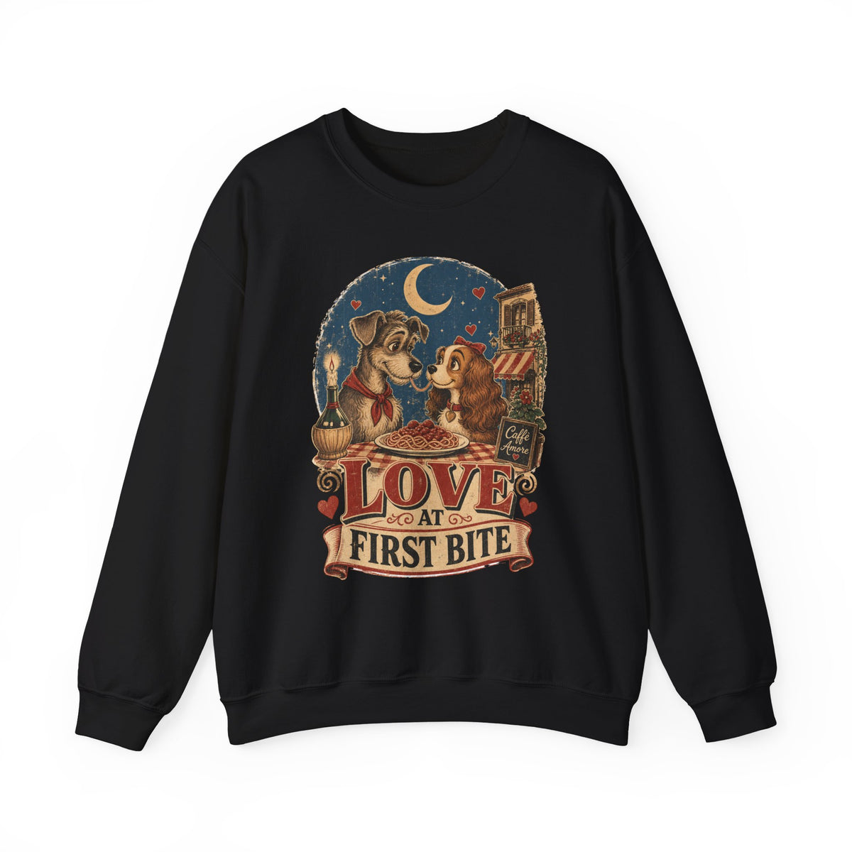 Love at First Bite Sweatshirt — Cute Dog & Pizza Cozy Crewneck