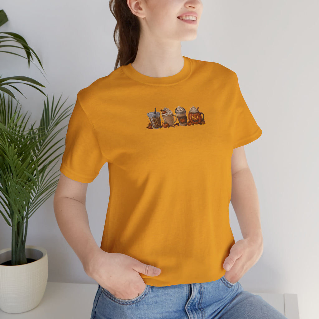 Coffee Crew Cute Graphic Tee — Espresso, Latte & Mocha Cartoon Shirt
