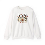 Halloween Puppy Ghosts Sweatshirt — Cute Dogs in Witch Hats with Jack-o'-Lantern