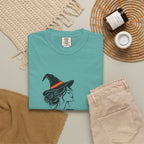 Her Human Witch Tee — Halloween Witch & Dog Graphic T-Shirt