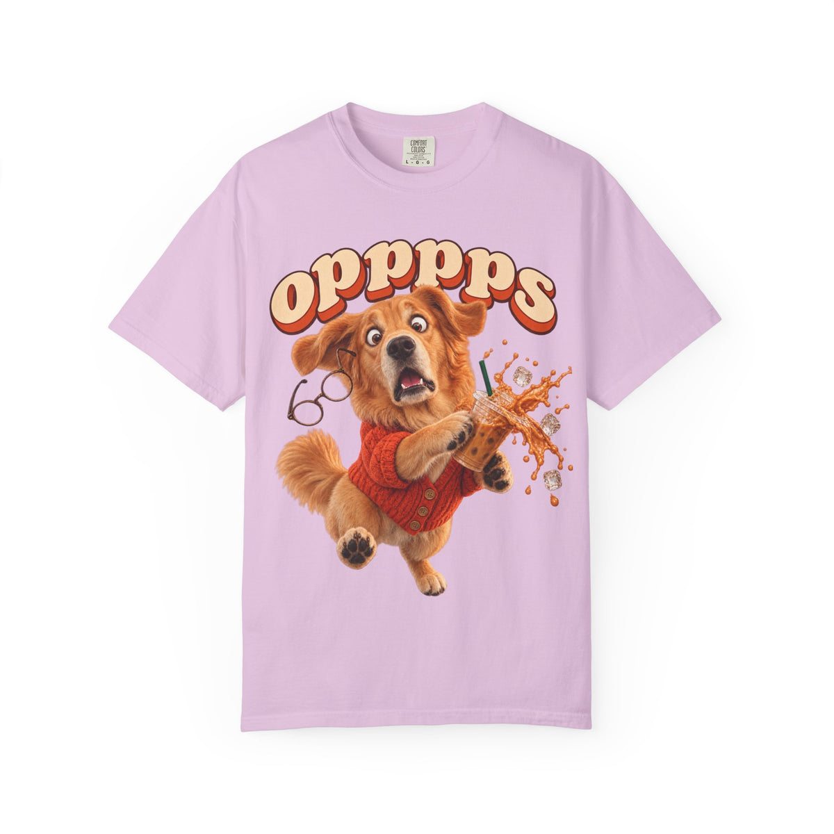 Oops Puppy T-Shirt — Cute Dog Spilling Coffee Graphic Tee