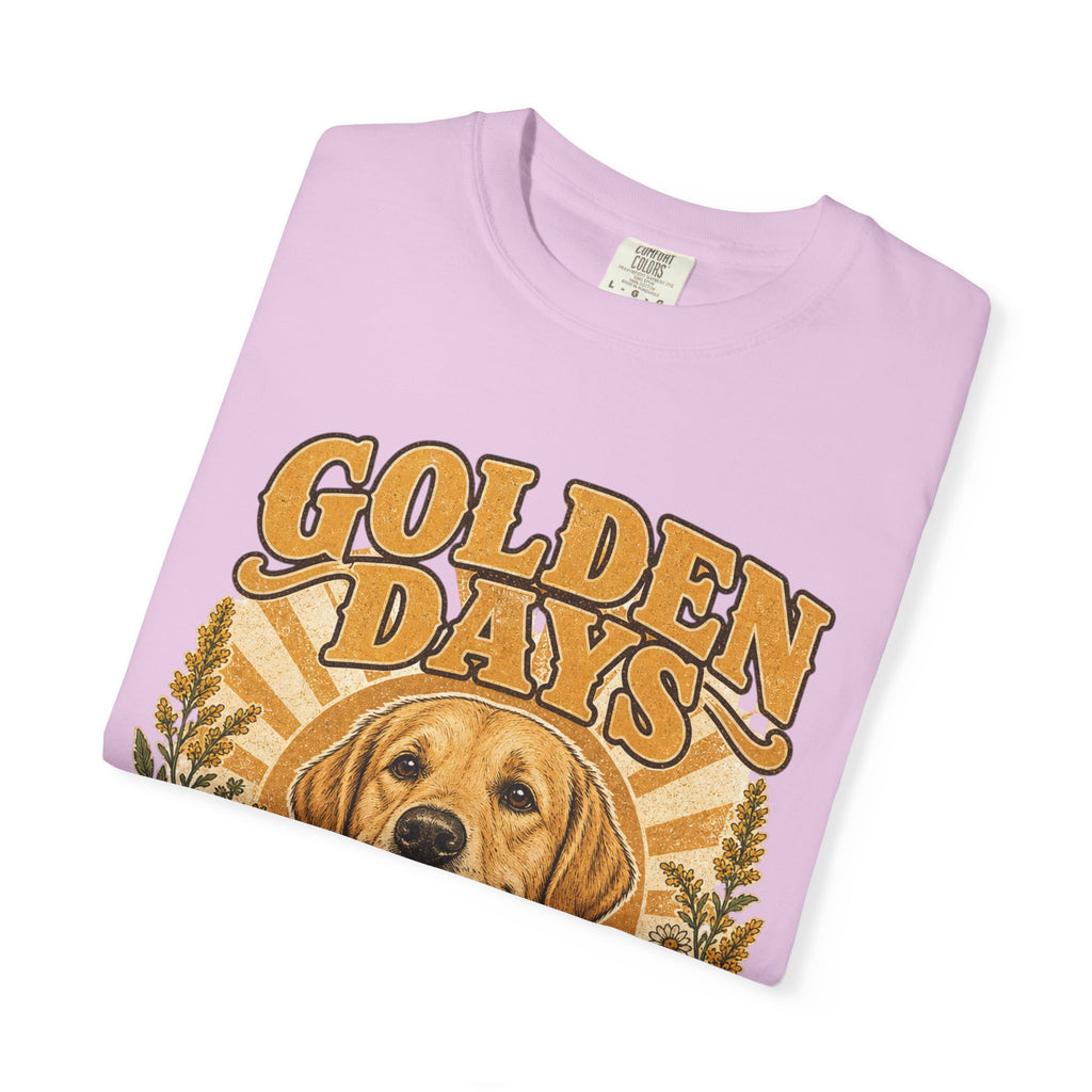 Golden Days Golden Retriever T-Shirt — "Good Dog • Good Life" Vintage Floral Tee