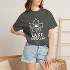 Lake Ontario T-Shirt — Retro Maple Leaf Sunset Graphic