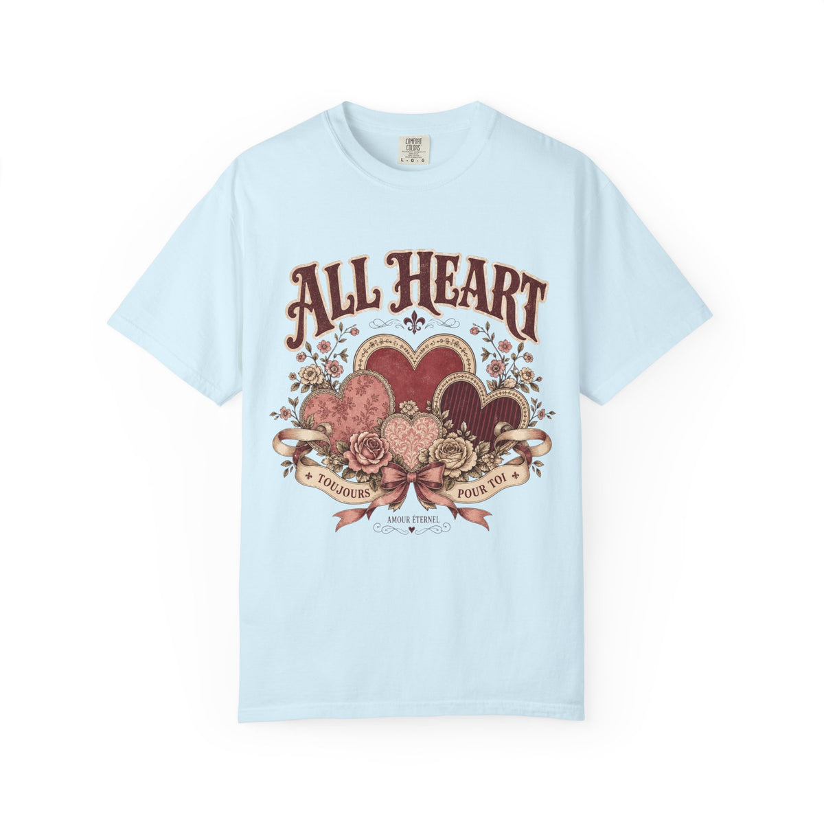 All Heart Vintage Floral Tee — "All Heart" Graphic T-Shirt