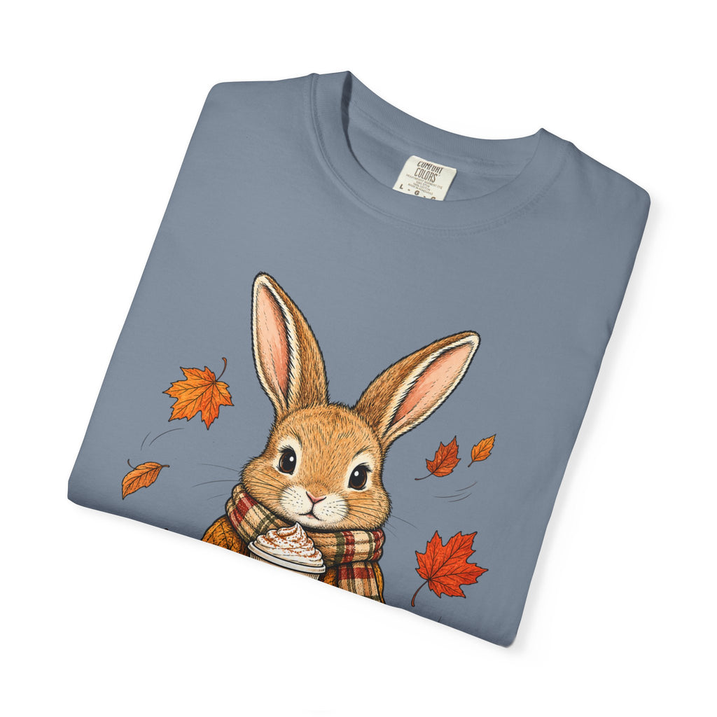 Autumn Bunny Tee — Cozy Fall Rabbit with Scarf & Hot Cocoa
