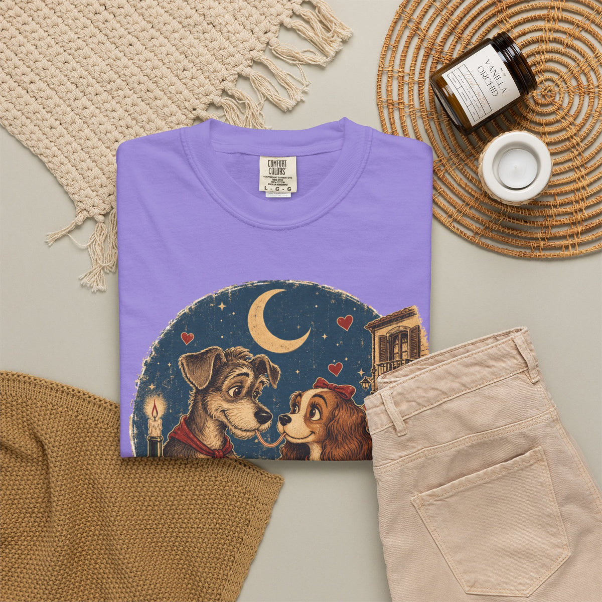 T-Shirt — "Love at First Bite" Vintage Pizza Date Dogs Tee