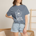 Lake Ontario T-Shirt — Retro Maple Leaf Sunset Graphic