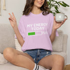 My Energy Today 50% T-Shirt — Low Battery Retro Graphic Tee