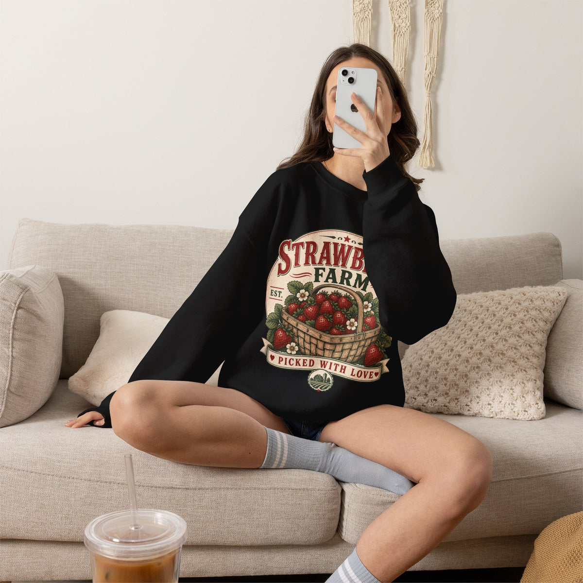 Strawberry Farm 'Picked With Love' Crewneck Sweatshirt