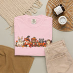 Halloween Critter Lineup T-Shirt — Cute Pumpkin, Witch & Bunny Spooky Crew