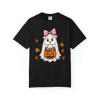Cute Halloween Ghost T-Shirt — Trick-or-Treat Pumpkin & Bats