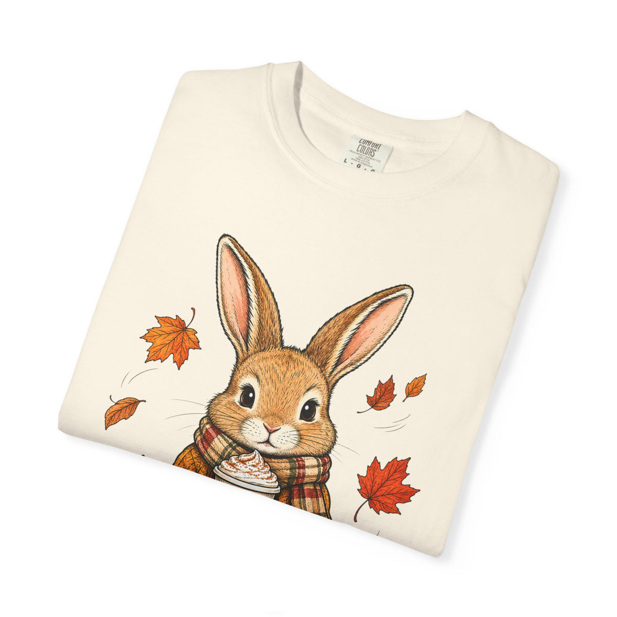 Autumn Bunny Tee — Cozy Fall Rabbit with Scarf & Hot Cocoa