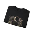 Mystic Moon & Mushroom Crewneck Sweatshirt — "Whisper to the Wild" Nature Graphic