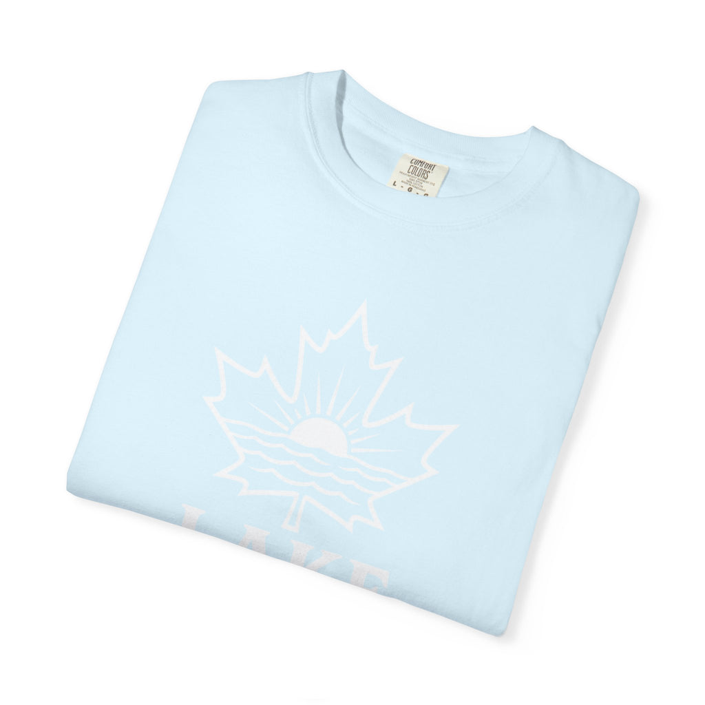 Lake Ontario T-Shirt — Retro Maple Leaf Sunset Graphic