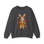 Autumn Bunny Sweatshirt – Cozy Fall Rabbit Holding Coffee