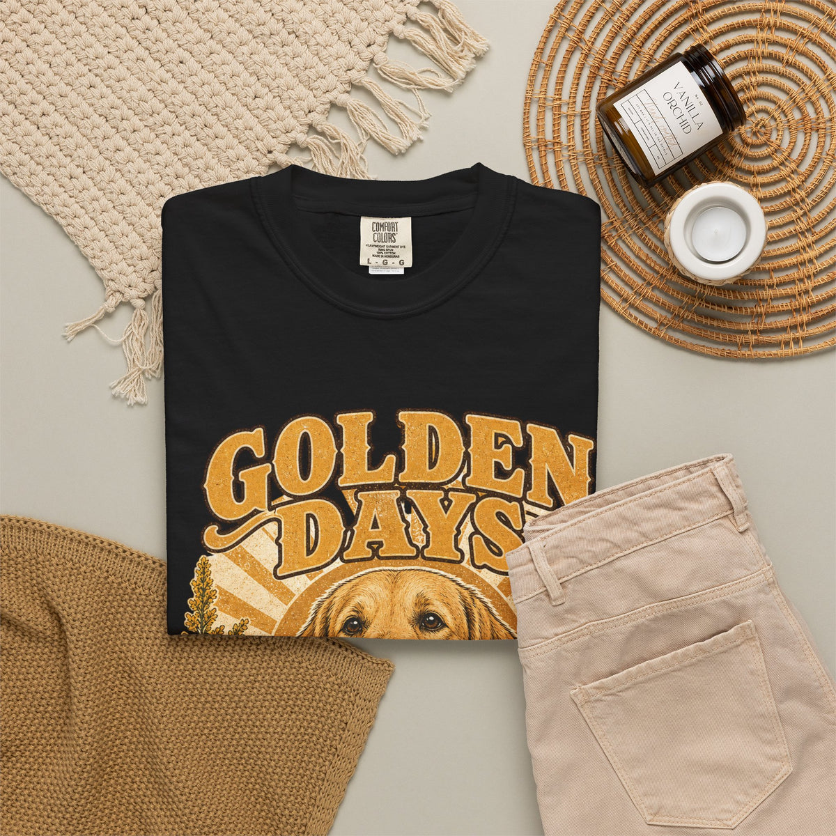 Golden Days Golden Retriever T-Shirt — "Good Dog • Good Life" Graphic Tee