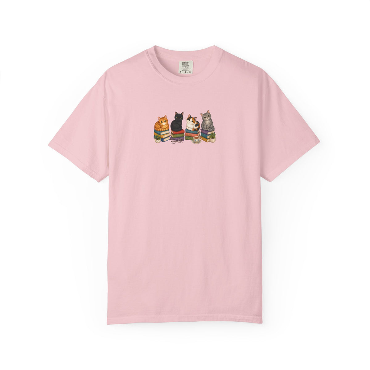Cat Knit Crew T-Shirt — Cozy Cats Sitting Together Graphic Tee