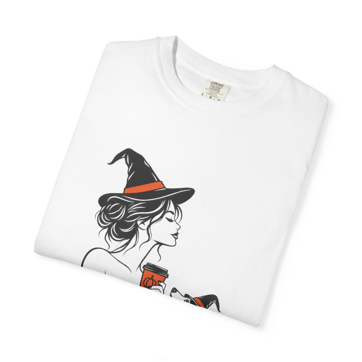 Her Human Witch Tee — Halloween Witch & Dog Graphic T-Shirt
