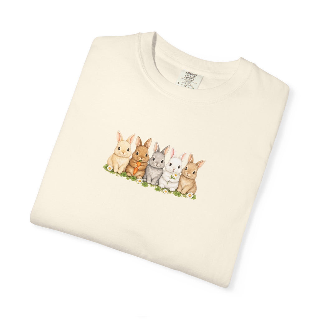 Bunny Row T‑Shirt — Cute Watercolor Rabbits Graphic Tee