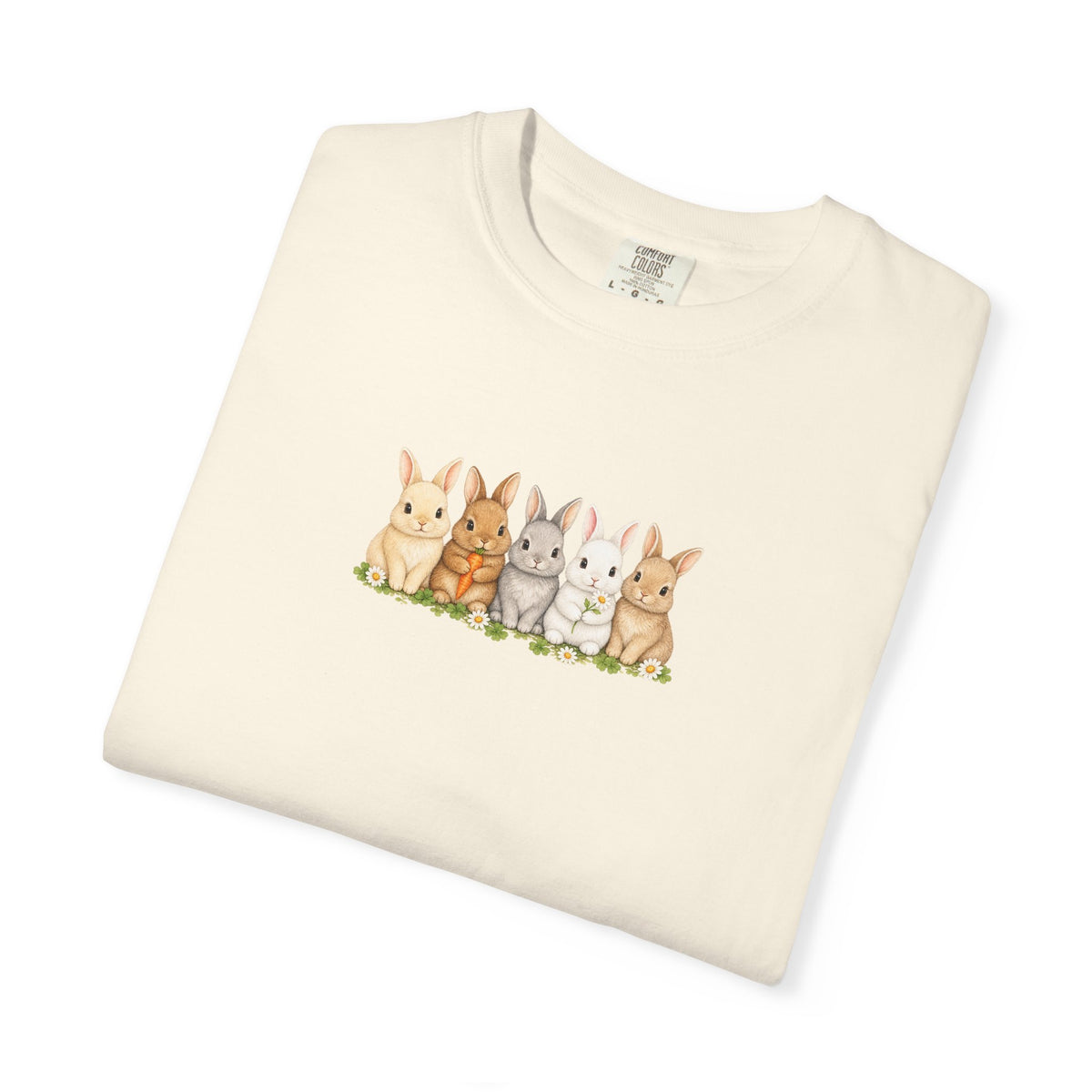 Bunny Row T‑Shirt — Cute Watercolor Rabbits Graphic Tee