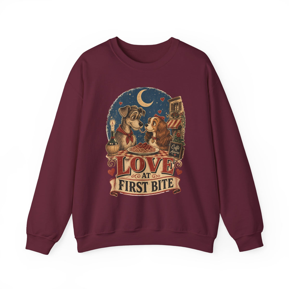 Love at First Bite Sweatshirt — Cute Dog & Pizza Cozy Crewneck