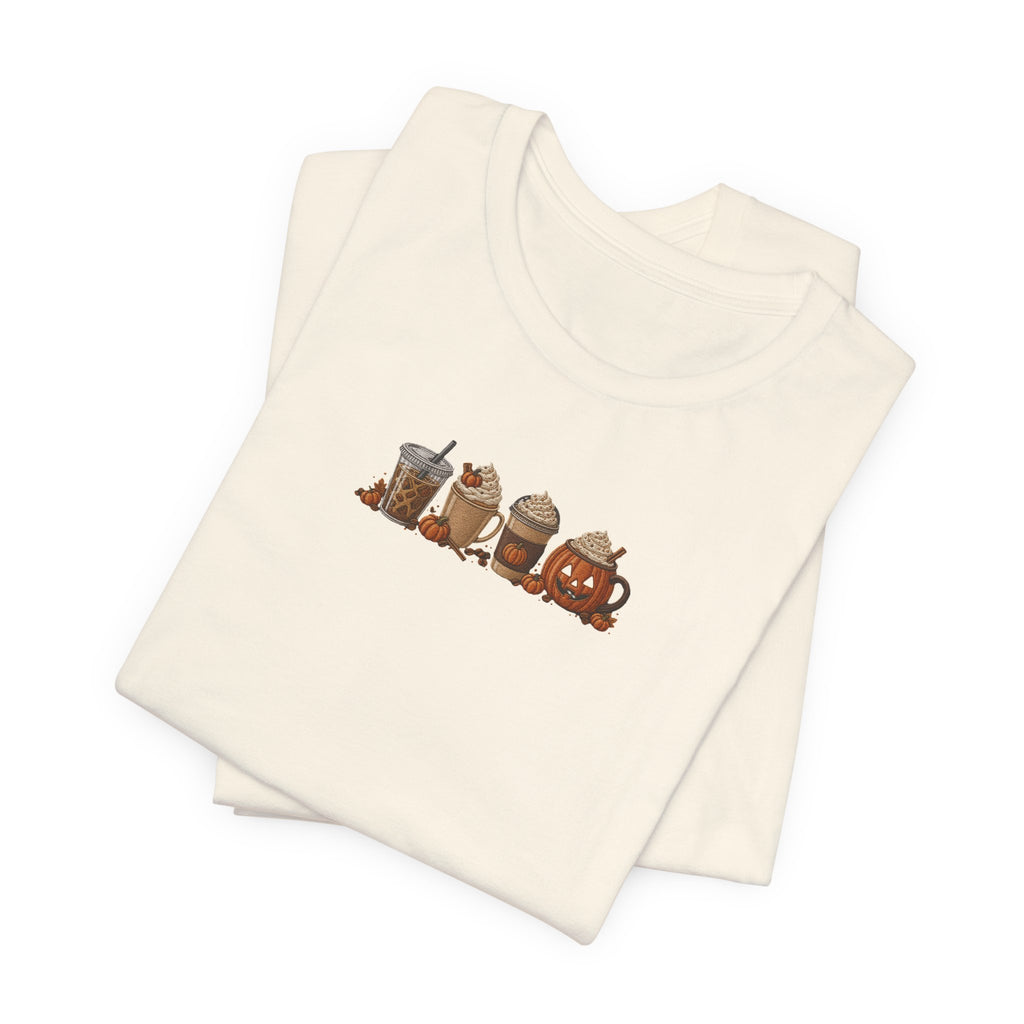 Coffee Crew Cute Graphic Tee — Espresso, Latte & Mocha Cartoon Shirt