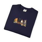 Cat Knit Crew T-Shirt — Cozy Cats Sitting Together Graphic Tee