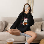 Cute Halloween Ghost Sweatshirt – Girl Ghost with Pumpkin Basket & Bats