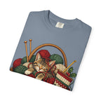 Cat in Yarn Basket T‑Shirt — Cozy Holiday Knitting Cat Tee