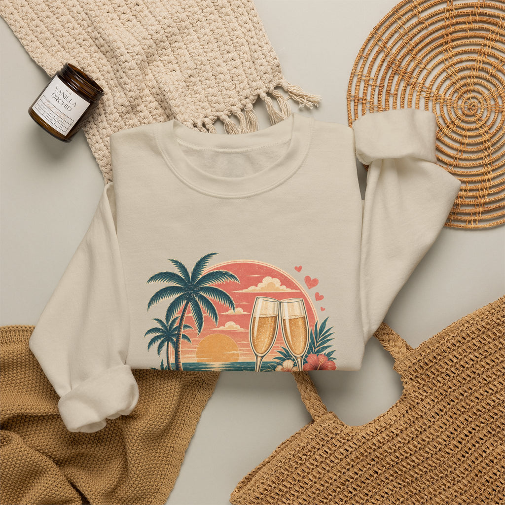 Honeymoon Mode Sweatshirt – Tropical Sunset Couples Crewneck