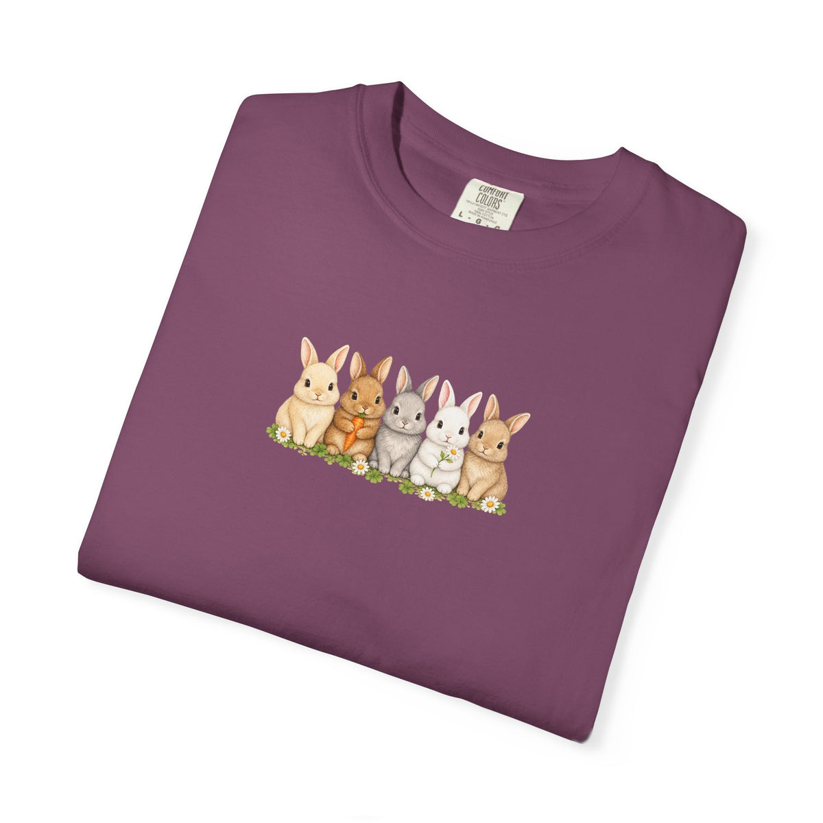 Bunny Row T‑Shirt — Cute Watercolor Rabbits Graphic Tee