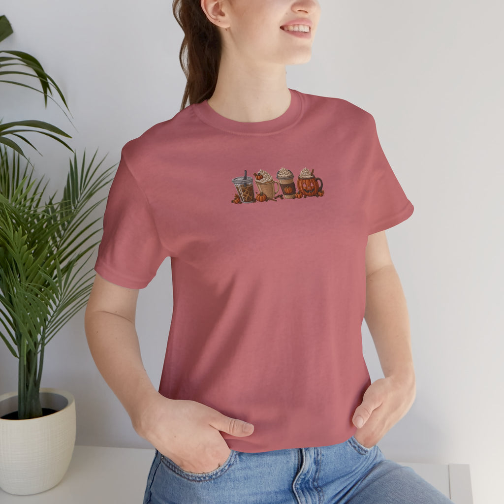 Coffee Crew Cute Graphic Tee — Espresso, Latte & Mocha Cartoon Shirt