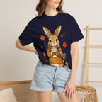 Autumn Bunny Tee — Cozy Fall Rabbit with Scarf & Hot Cocoa