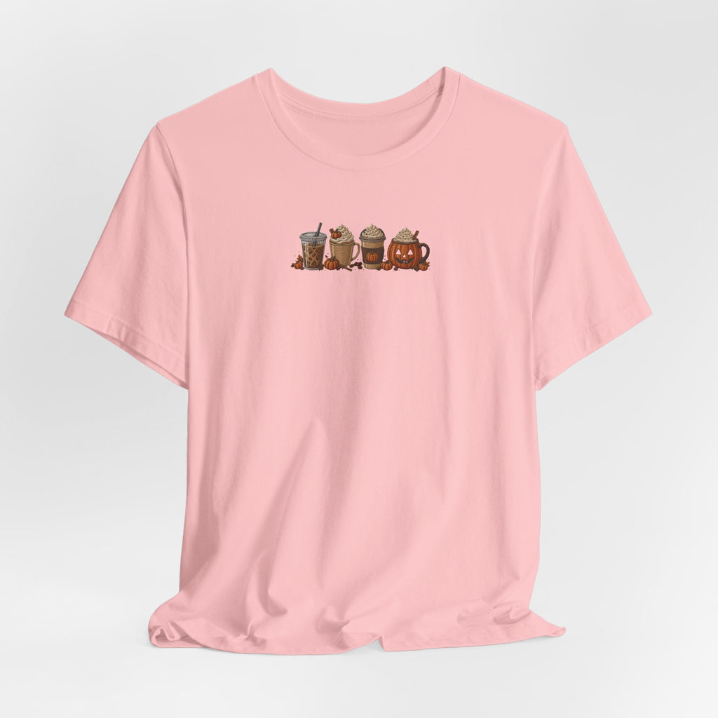 Coffee Crew Cute Graphic Tee — Espresso, Latte & Mocha Cartoon Shirt