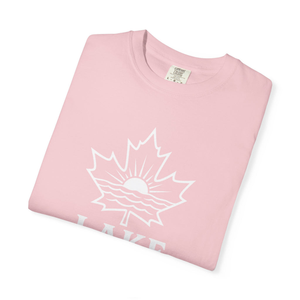 Lake Ontario T-Shirt — Retro Maple Leaf Sunset Graphic