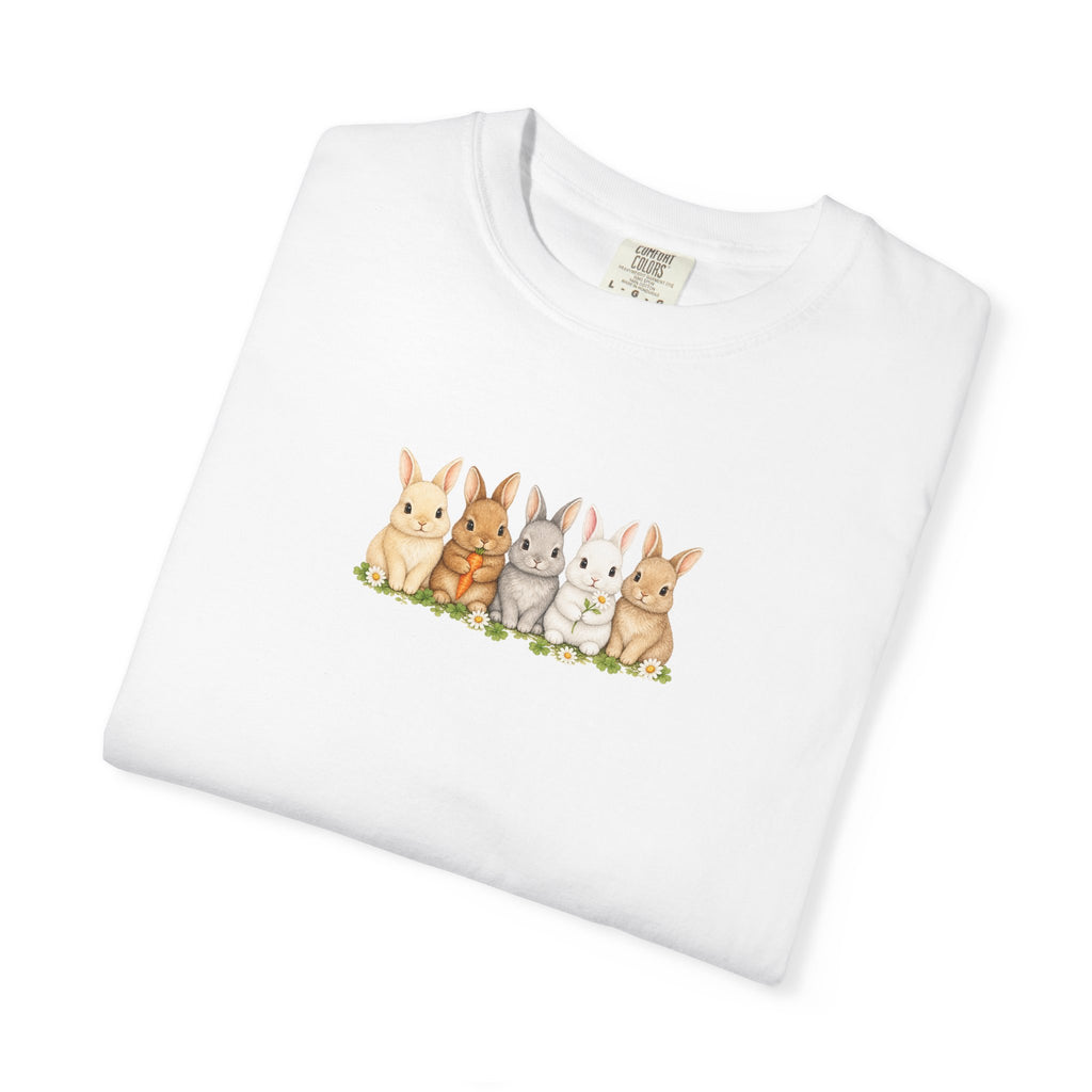 Bunny Row T‑Shirt — Cute Watercolor Rabbits Graphic Tee