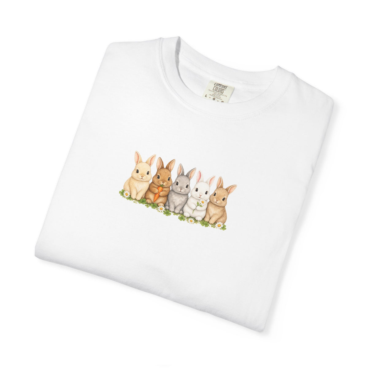 Bunny Row T‑Shirt — Cute Watercolor Rabbits Graphic Tee