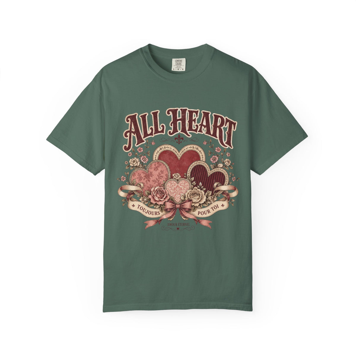 All Heart Vintage Floral Tee — "All Heart" Graphic T-Shirt