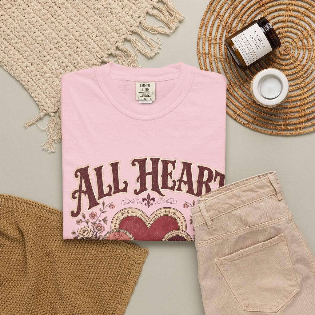 All Heart Vintage Floral Tee — "All Heart" Graphic T-Shirt