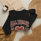 Vintage-Sweatshirt mit Rundhalsausschnitt zum Valentinstag – „All Heart“ romantisches Motiv