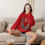 Mystic Moon & Mushroom Crewneck Sweatshirt — "Whisper to the Wild" Nature Graphic