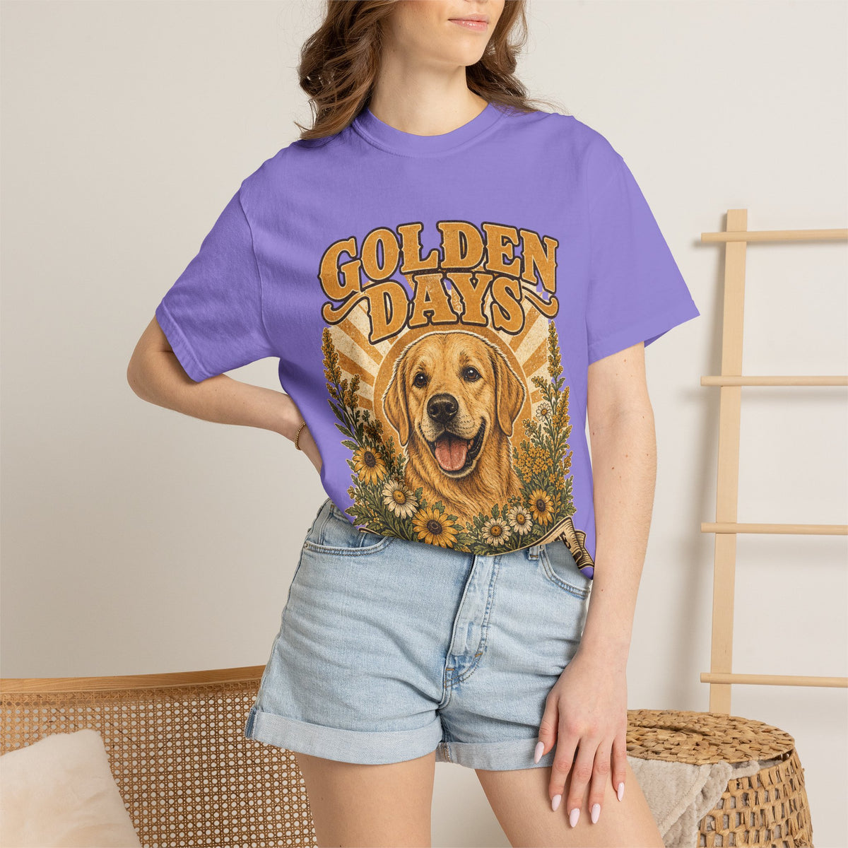 Golden Days Golden Retriever T-Shirt — "Good Dog • Good Life" Graphic Tee